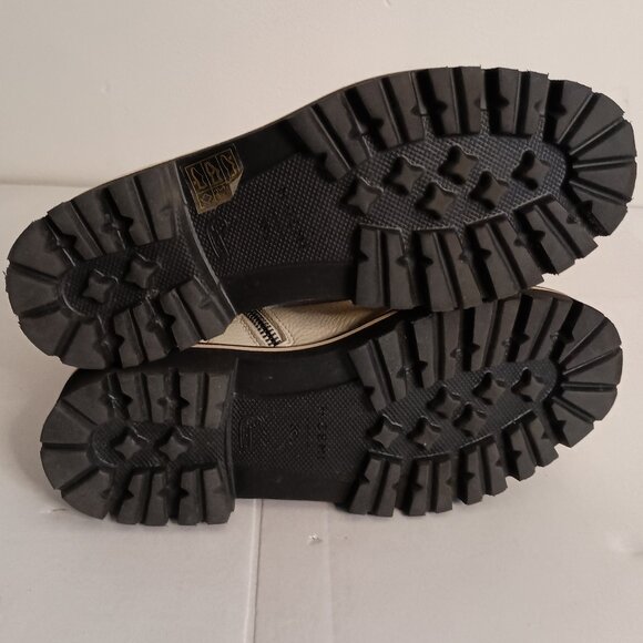 M.Gemi Benedetta Leather Combat Boots Sand Beige Women’s Size 6.5 Like New - Picture 14 of 15